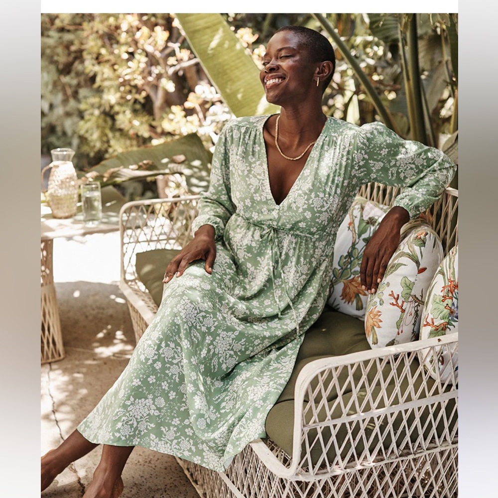 NWT Dress The Cinched Waist Caftan Dress - Vintage Floral in Ivy